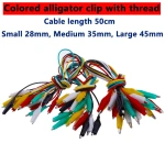 Color Alligator Clip Electric DIY Small Battery Power Cord Sheath Electric Clamp Double Head Test Clamp.28mm35mm45mm 50cm