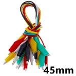 Color Alligator Clip Electric DIY Small Battery Power Cord Sheath Electric Clamp Double Head Test Clamp.28mm35mm45mm 50cm