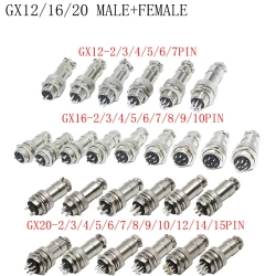 GX12 GX16 GX20 2/3/4/5/6/7/8/9/10/12/14/15Pin Wire Connector Circular Plug Socket Aviation Socket Male+Female