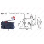 Micro Switch 10mm x 20mm Limit Switch 3 Pin/2 Pin 5A 250VAC ZW12 Series Tact Switch On Off