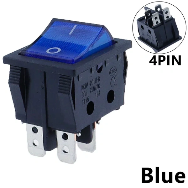 30A 250V AC High Current,ON/OFF,Special for Eelding Machine,KCD4,Sterling Silver Point,Rocker Power Button Switches