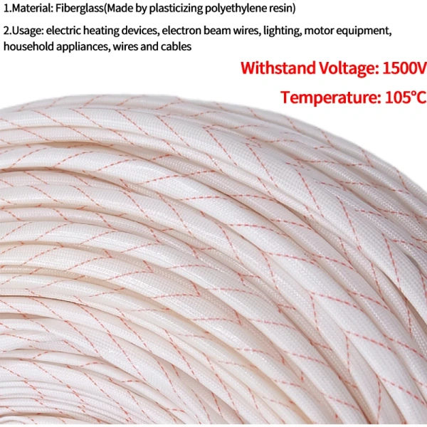 High Temperature Insulation Fiberglass Tube Wire Tubes Yellow Wax Glass Fiber Braided Sleeve Casing Pipe Waterproof Dropshipping