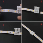 LED Strip Connector 8mm 2 Pin 3528 5050 Single Color Solderless PCB Board Wire Free Welding Connectors LED Accessories