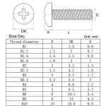 304 Stainless steel M2 M2.5 M3 M3.5 M4 M5 M6 M8 Round Pan Head Phillips Machine Screw Button Head Cap Cross Bolt