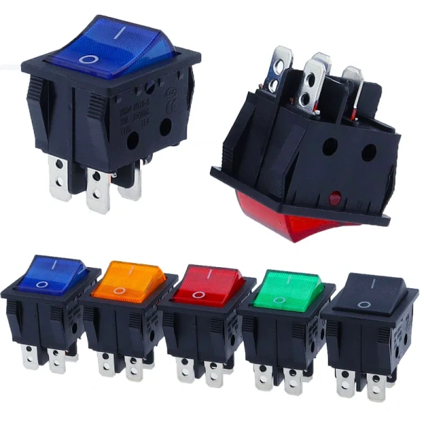 30A 250V AC High Current,ON/OFF,Special for Eelding Machine,KCD4,Sterling Silver Point,Rocker Power Button Switches