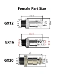 GX12 GX16 GX20 2/3/4/5/6/7/8/9/10/12/14/15Pin Wire Connector Circular Plug Socket Aviation Socket Male+Female
