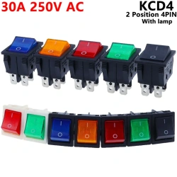 30A 250V AC High Current,ON/OFF,Special for Eelding Machine,KCD4,Sterling Silver Point,Rocker Power Button Switches