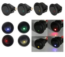 KCD1 20A 12V 220V Rocker Switch LED Dot Light Car Boat Round ON/OFF SPST Switch