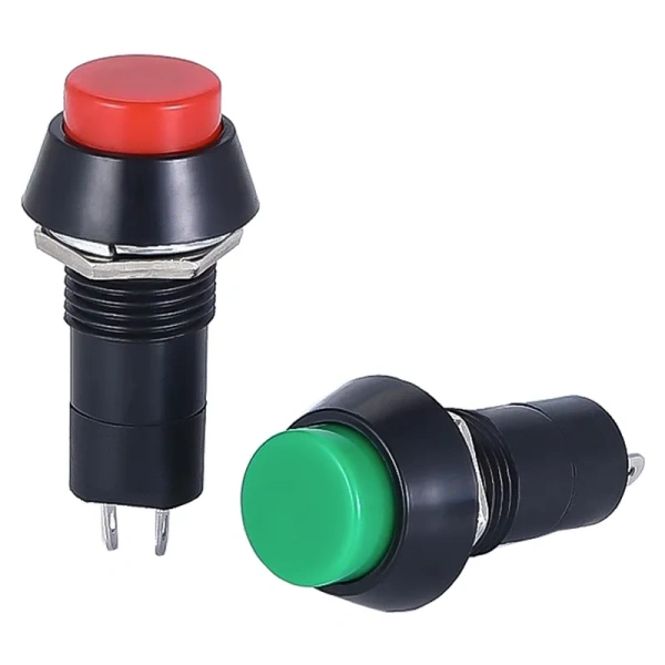 PBS-11A PBS-11B 12mm self-locking Self-Recovery Plastic Push Button Switch momentary 3A 250V AC 2PIN 6Color