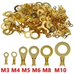 Open Barrel Wire Crimp Copper Terminal Connector- Non-Insulated Ring Lugs Crimp Cable Connector
