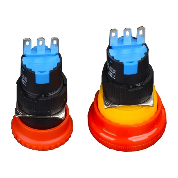 16mm Mounting Holes Latching Emergency Stop Push Button Switch Big/Small head YJ-LA16-11ZS-A