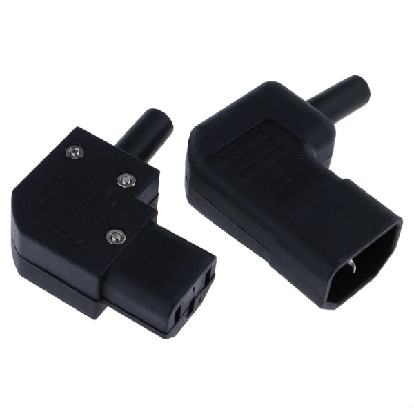 IEC 320 C13 Power Plug 10A 250V Power Cable Connector Assembly Connector, 90 Degree Angled C13 Female AC Adapter IEC 320 C13 Po