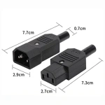 IEC320 10A 250V Black Male female docking Plug Connector Rewireable C13 C14 Plug Rewirable Power Konektor 3 Pin AC Socket