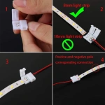 LED Strip Connector 8mm 2 Pin 3528 5050 Single Color Solderless PCB Board Wire Free Welding Connectors LED Accessories