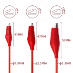 Color Alligator Clip Electric DIY Small Battery Power Cord Sheath Electric Clamp Double Head Test Clamp.28mm35mm45mm 50cm