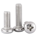 304 Stainless steel M2 M2.5 M3 M3.5 M4 M5 M6 M8 Round Pan Head Phillips Machine Screw Button Head Cap Cross Bolt