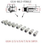 GX12 GX16 GX20 2/3/4/5/6/7/8/9/10/12/14/15Pin Wire Connector Circular Plug Socket Aviation Socket Male+Female