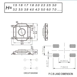 5.2x5.2mm Height From 1.5mm To 9mm Momentary Metal Tactical Push Button Switch SMT 4PIN Mini Key Button 260G Force