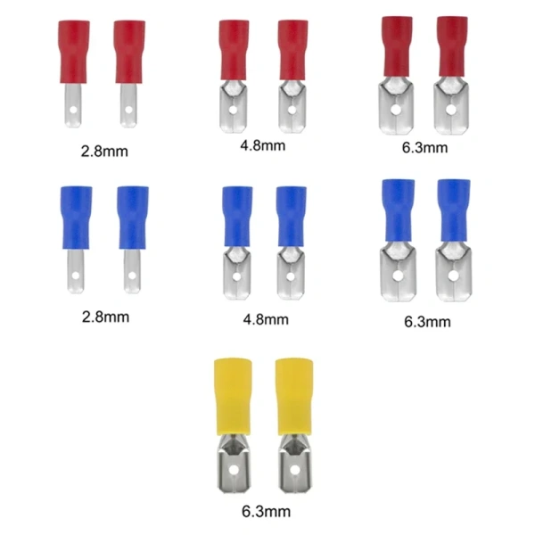 Female Male Crimp Terminal 2.8mm 4.8mm 6.3mm Insulated Spade Wire Connector Electrical Wire Cable Plug