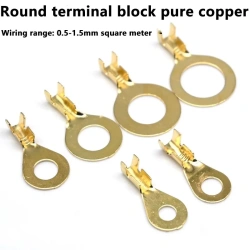 Open Barrel Wire Crimp Copper Terminal Connector- Non-Insulated Ring Lugs Crimp Cable Connector