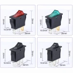 KCD3 Rocker Switch ON-OFF ON-OFF-ON 2 Position 3Pins Electrical equipment With Light Power Switch 16A 250V / 20A 125V AC