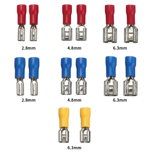 Female Male Crimp Terminal 2.8mm 4.8mm 6.3mm Insulated Spade Wire Connector Electrical Wire Cable Plug
