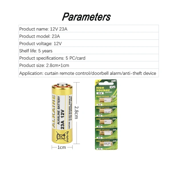 23A 12V Alkaline Battery
