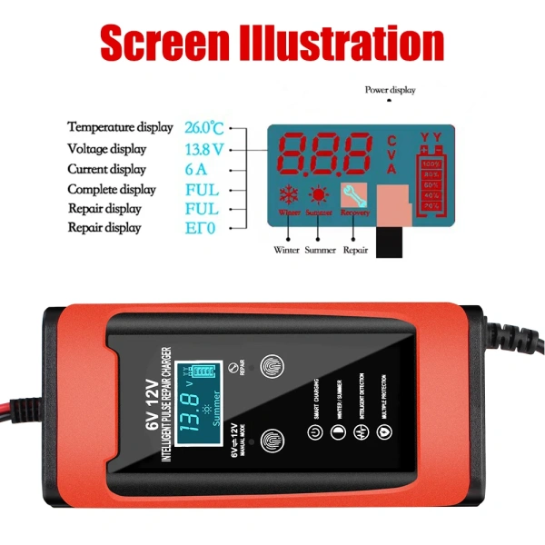 Smart Pulse Repair Battery Charger 6V 12V