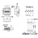 Slide Type SMT SMD KE Dip Switch 1.27 mm Pitch 2 Row 1 2 3 4 5 6 8 10 Pin Position 8 pin 4 Position / 16 pin 8 Position
