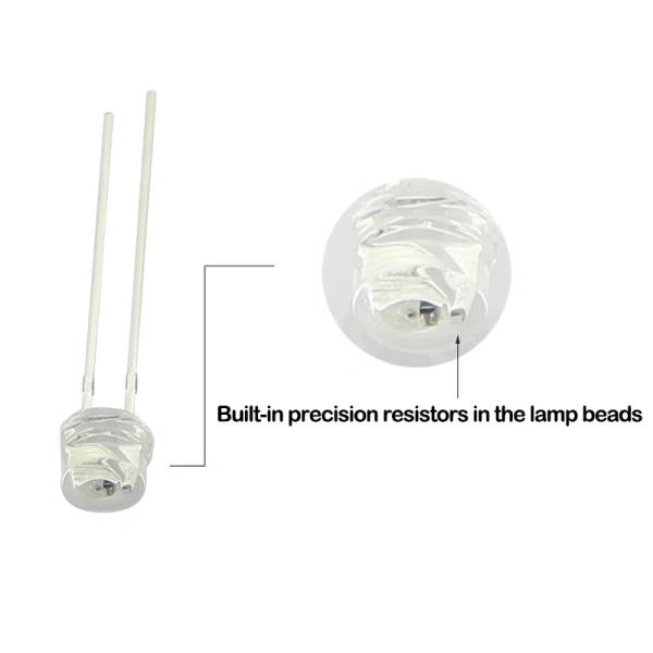 12v 5v 5mm Led Straw Hat Super Bright White Red Blue Green Indicator Light Emitting Diode Epistar Chip Built-in Resistanc
