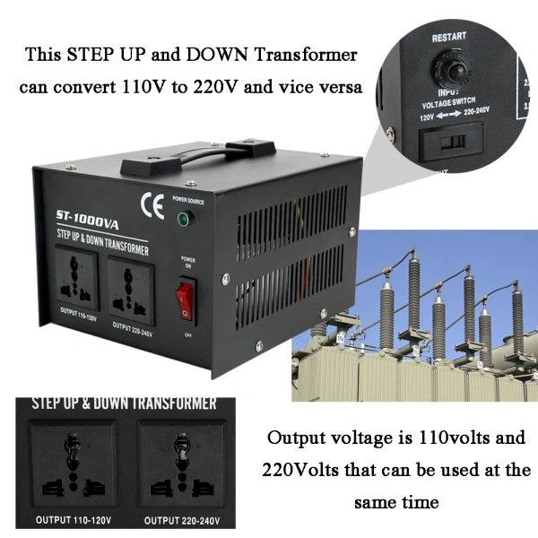 110V-220V Intelligent Efficient Step Up Down Transformer ST-1000W Home-use Household Electrical Appliance Voltage Converter