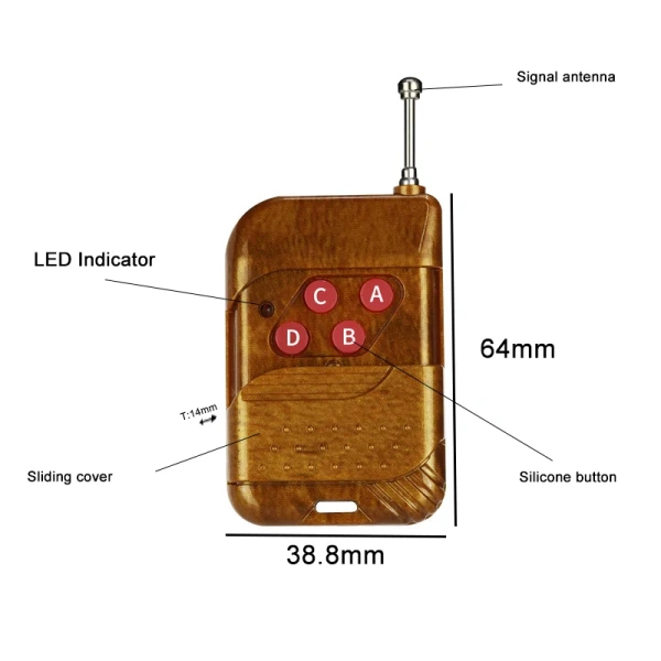 433Mhz Universal 4 Channel wireless Remote Control Cloning Copy Code Electric Garage Door Remote Control Key Fob