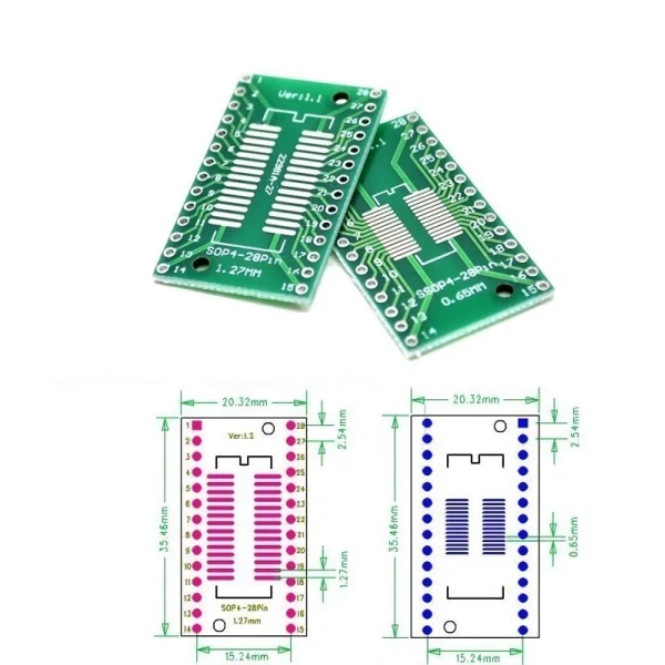 SOP Patch Adapter Board SOP8 SOP10 SOP16 SOP28 TQFP QFN IC Test Board PCB Board