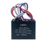 4.5uf + 6uf + 5uf 5 Wire 250VAC CBB61 Ceiling Fan Capacitor 50/60Hz Motor Non Polarity 5 Wire