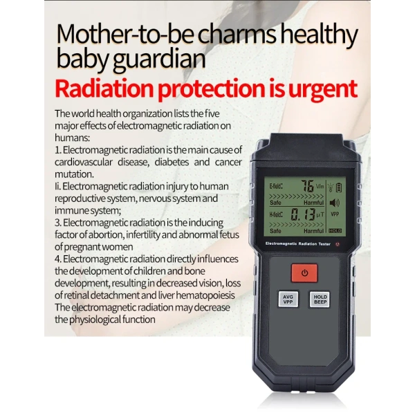 ET825 Portable EMF Meter Professional Electromagnetic Field Radiation Detector Handheld Portable Radio Frequency Warn Meter