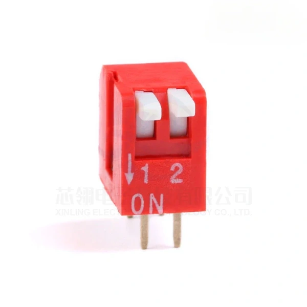 DIP switch, side dial, key type, in-line sliding type horizontal switch module 2/3/4-8P, 2.54mm spacing, red push switch