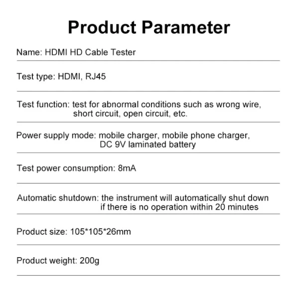 Network Cable Tester Wire Line Finder Multifunction Industrial Control Elements for RJ45 RJ11 HDMI Customized