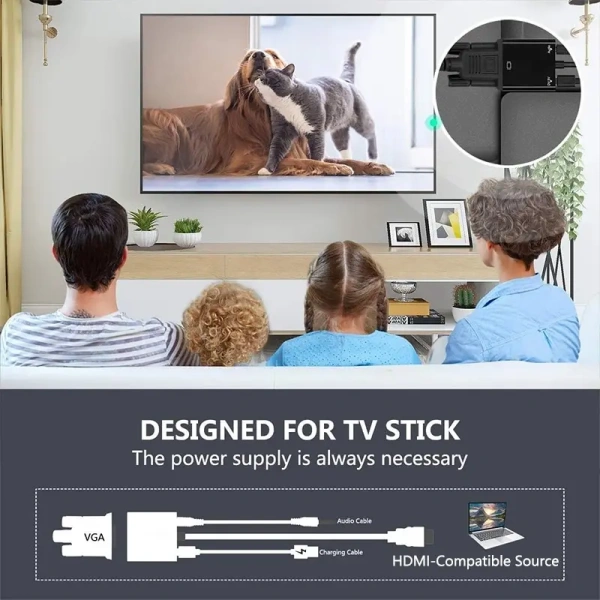 HDMI to VGA Converter - 1080P HD Video and Audio