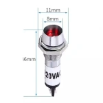 8MM Metal Indicator Light XD8-1 Small Power Work Signal Light Red, Green, Yellow, Blue, White 220V 12V 24V