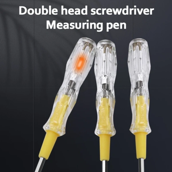 AC/DC 100-500V Voltage Detector Electric Test Tester Pen Double Head Removable Screwdriver with Indicator Light for Electrician