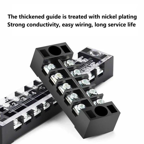 TB-1503/TB-1506 15A TB-2503/TB2506 600V 15A Dual Row Strip Screw Terminal Block wire Fixed Wiring Board connector