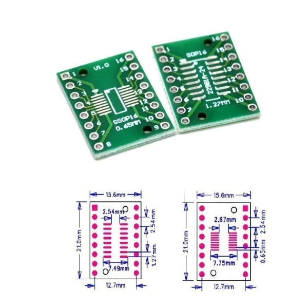 SOP Patch Adapter Board SOP8 SOP10 SOP16 SOP28 TQFP QFN IC Test Board PCB Board