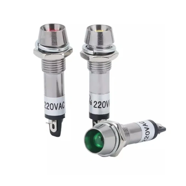 8MM Metal Indicator Light XD8-1 Small Power Work Signal Light Red, Green, Yellow, Blue, White 220V 12V 24V