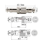 GX12 Butt type 2/3/4/5/6/7 Pin Electric Aviation Socket & Plug 12MM Docking Power Male& Female Circular Panel Connector