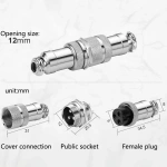 GX12 Butt type 2/3/4/5/6/7 Pin Electric Aviation Socket & Plug 12MM Docking Power Male& Female Circular Panel Connector