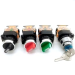 22mm Rotary Switch La38-11x2 / X3 Instantaneous / Locking 2 / 3 Position 10a400v Power Switch with Key Red Green Black