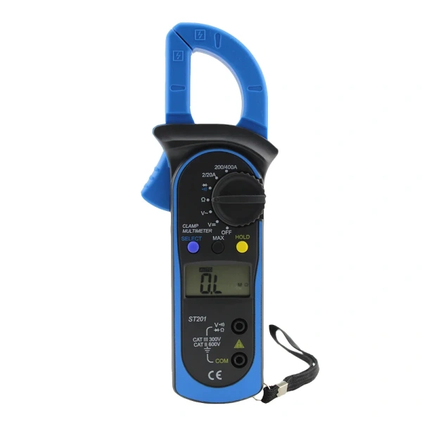 ST201 Digital Clamp Meters Multimeter With AC/DC Voltage Tester Current Resistance Transistor Test Mult Power Meter