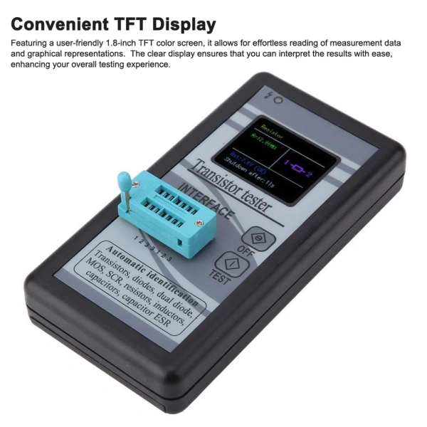 M328 Transistor Tester NPN PNP Transistor Diode Resistor Inductor Capacitance MOS SCR ESR Meter Automatic Pin Detection