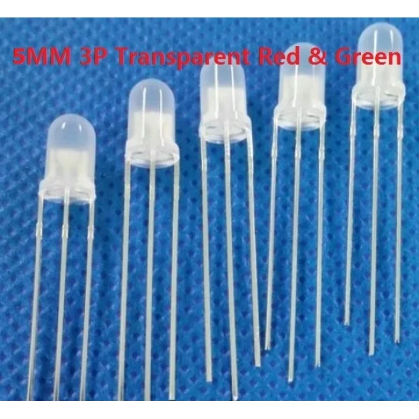 F5 5mm LED Red+Green Light Emitting Diode Common Anode Cathode 3pin 3P Positive Negative Transparent / Fog Type RGB Blue