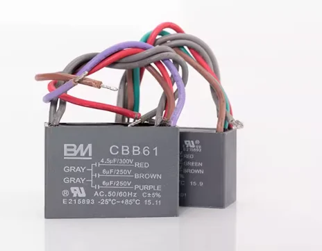 CBB61 Ceiling Fan Capacitor 1.6uf+2uf+3uf 5 Wire 250V 300V 5 Speed Starting Capacitor